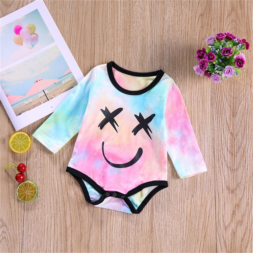 Baby Girls Cute Tie Dye Long Sleeve Romper Baby Wholesale Clothing