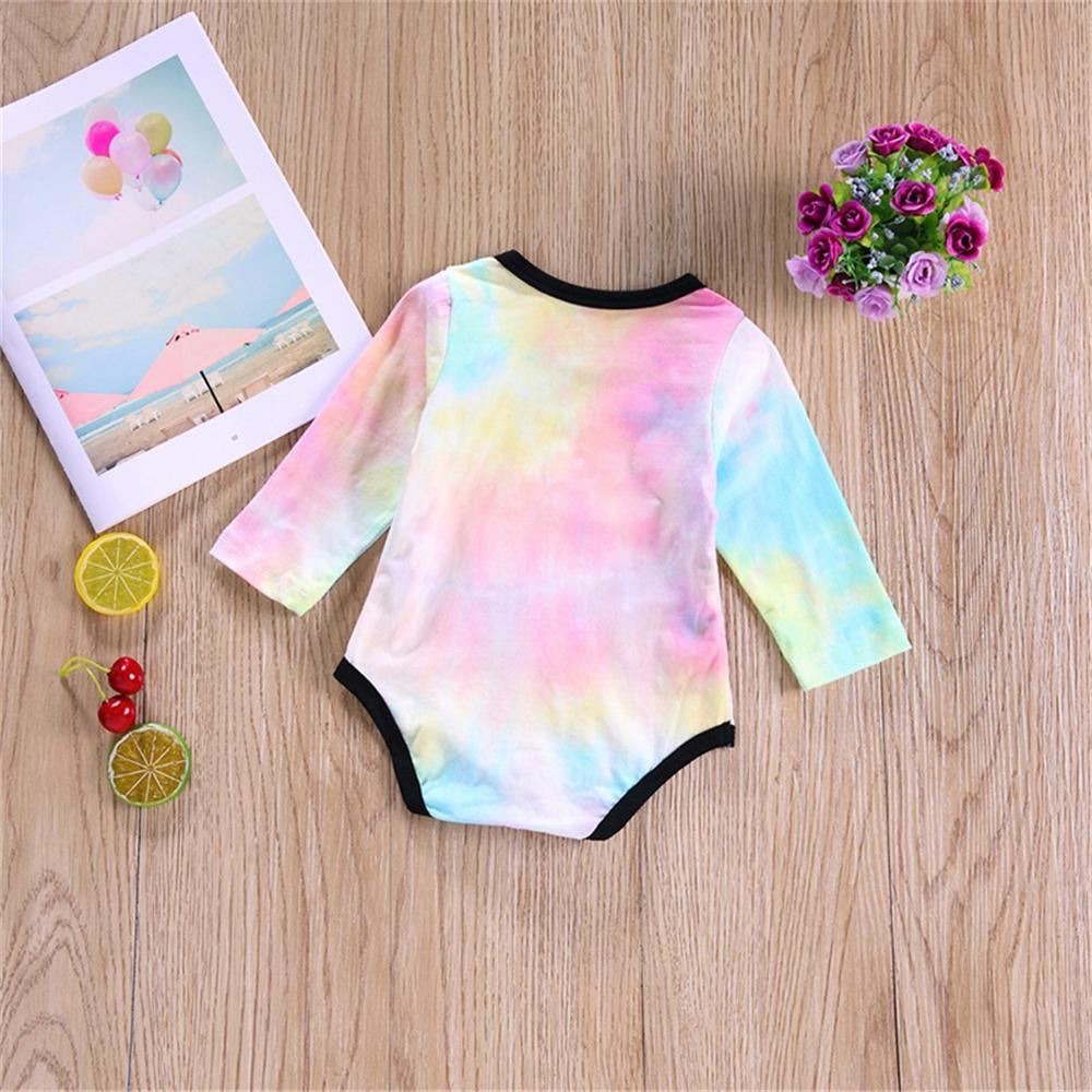 Baby Girls Cute Tie Dye Long Sleeve Romper Baby Wholesale Clothing