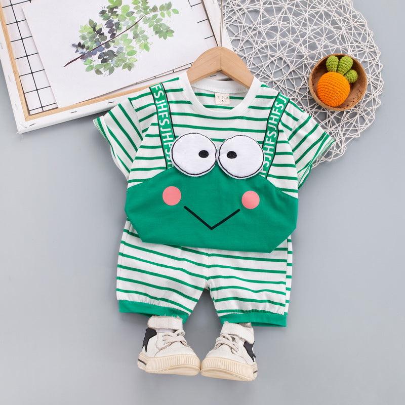 Baby Cartoon Animal Print Top And Pants Baby Outfit Sets