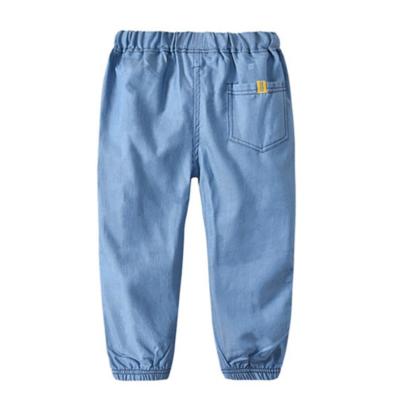 Boys Denim Solid Pock Trousers Wholesale - PrettyKid