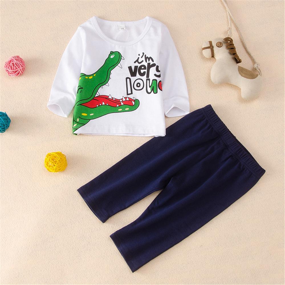 Baby Boys Dinosaur Letter Printed Tops & Bottoms Baby Wholesales