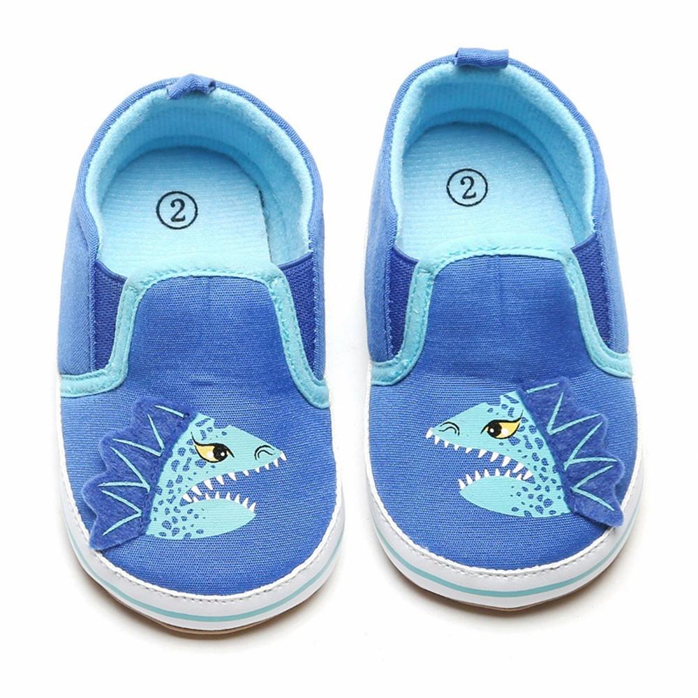 Baby Boys Dinosaur Print Slip On Sneakers