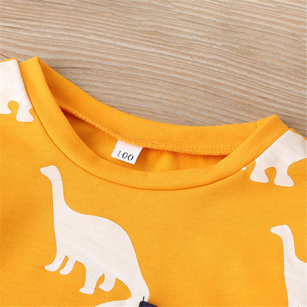 Baby Boys Dinosaur Printed Top & Pants Wholesale Baby Clothes In Bulk