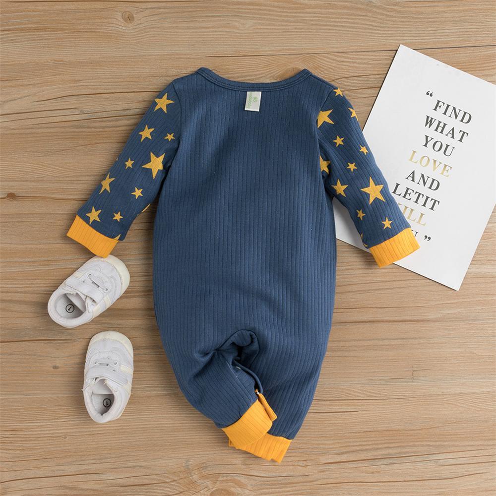 Baby Boys Elephant Star Long Sleeve Romper Cheap Baby Clothes In Bulk