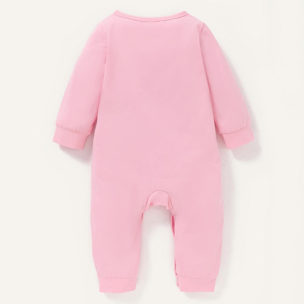 Baby Girl Everyday Wear Pink Long Sleeve Romper Wholesale Baby Outfits