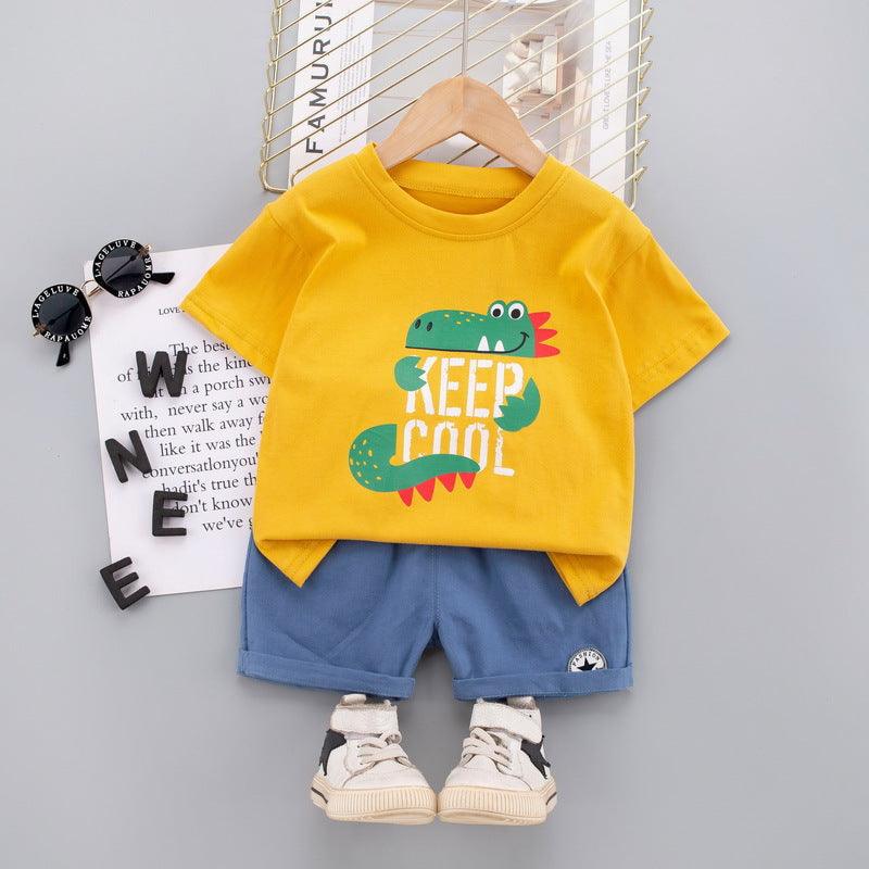 Baby Boy Monogram & Crocodile Print T-Shirt And Shorts Baby Boy Clothing Sets