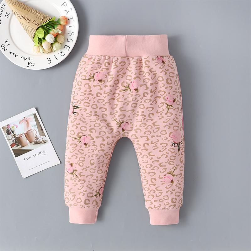 Baby Girls Floral Leopard Print High Waist Pants