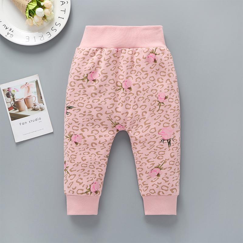 Baby Girls Floral Leopard Print High Waist Pants