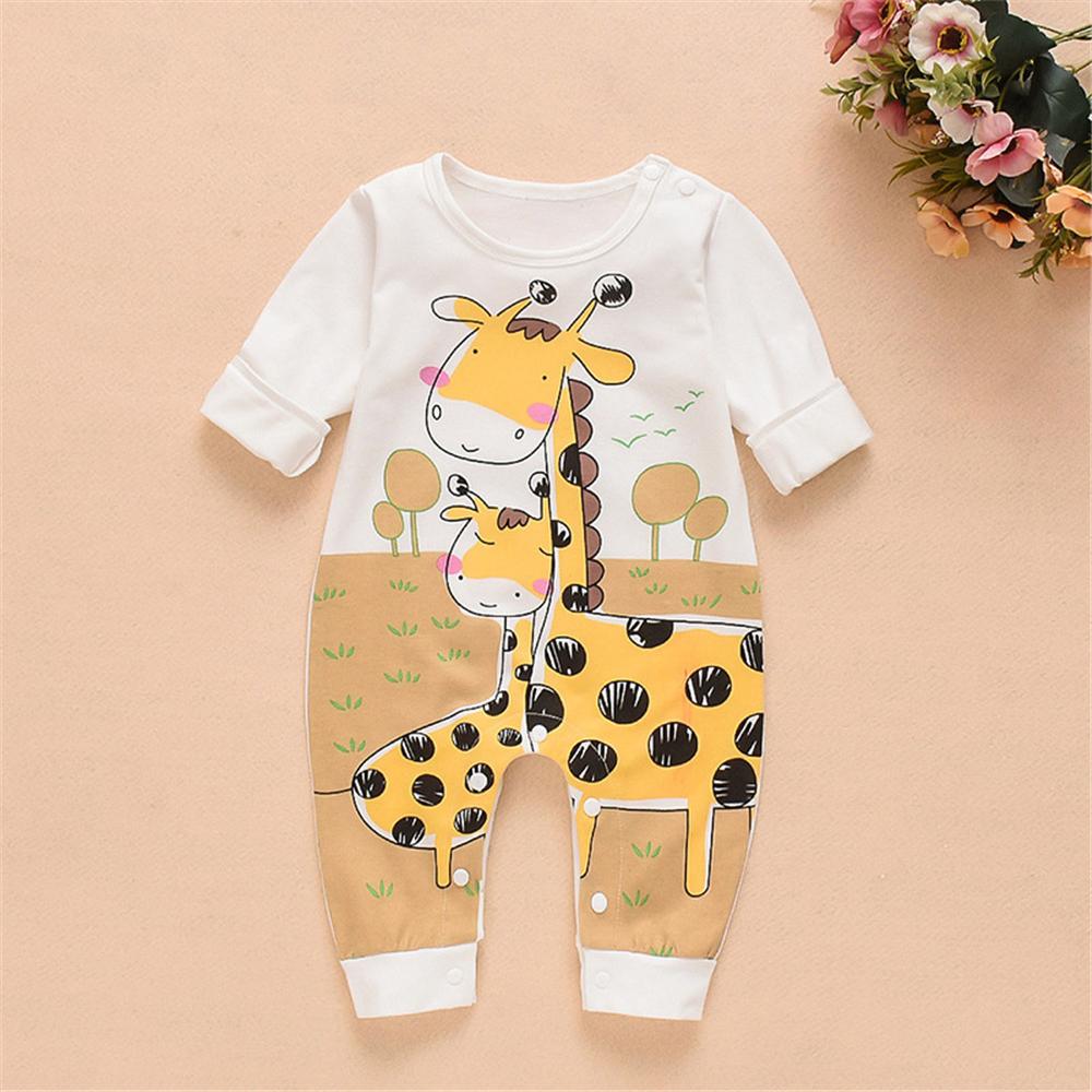 Baby Giraffe Cartoon Printed Long Sleeve Romper Buy Baby Clothes Wholesale