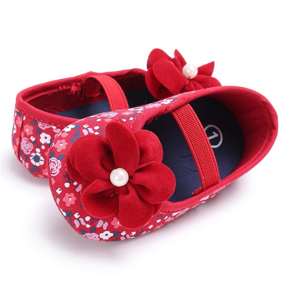 Baby Girls Flower Printed Slip On Shoes Wholesale