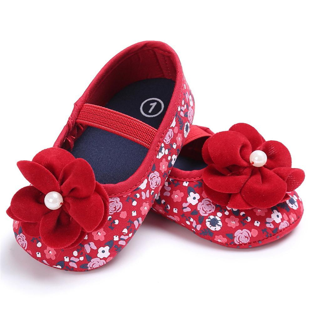 Baby Girls Flower Printed Slip On Shoes Wholesale