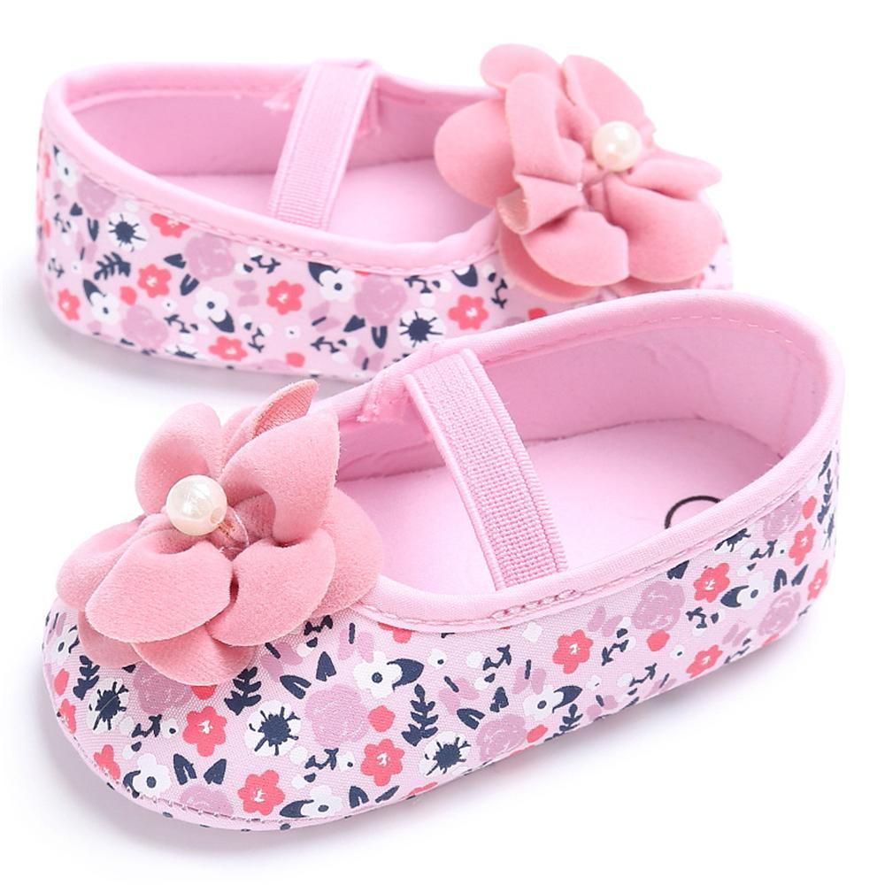 Baby Girls Flower Printed Slip On Shoes Wholesale