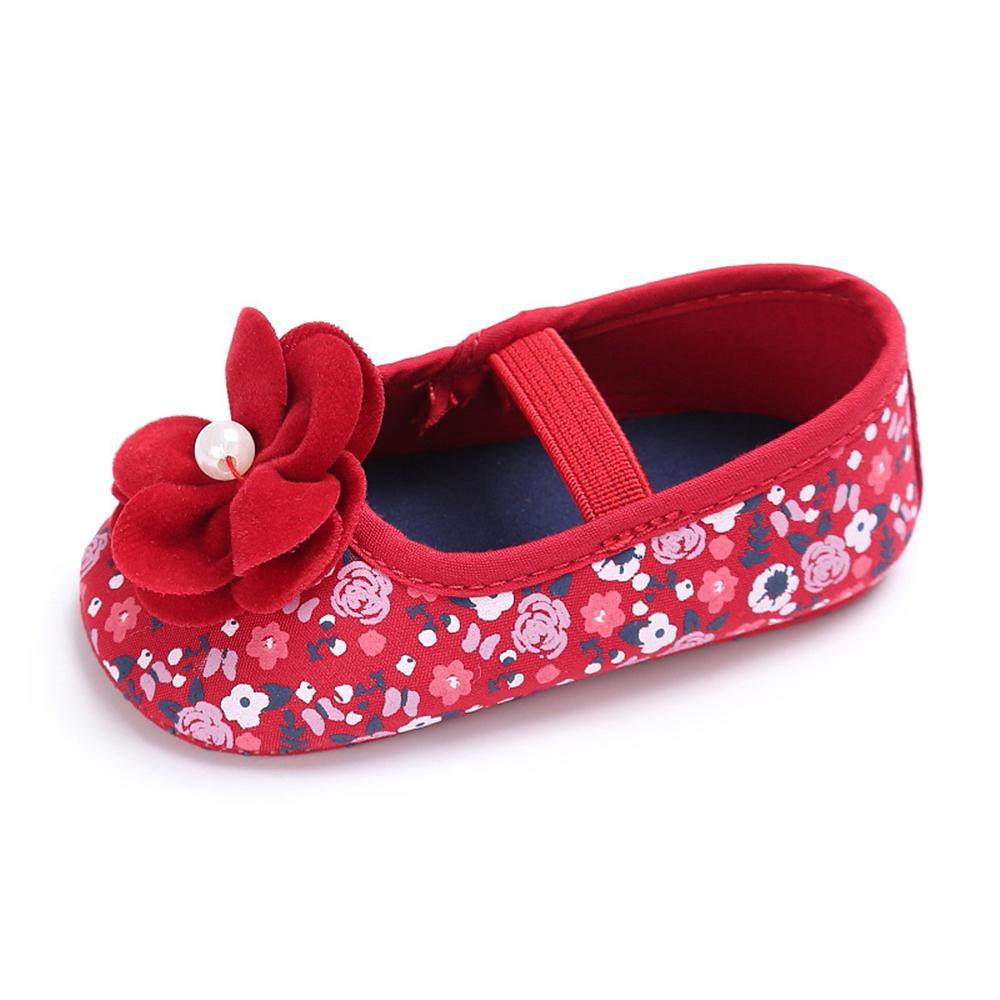 Baby Girls Flower Printed Slip On Shoes Wholesale