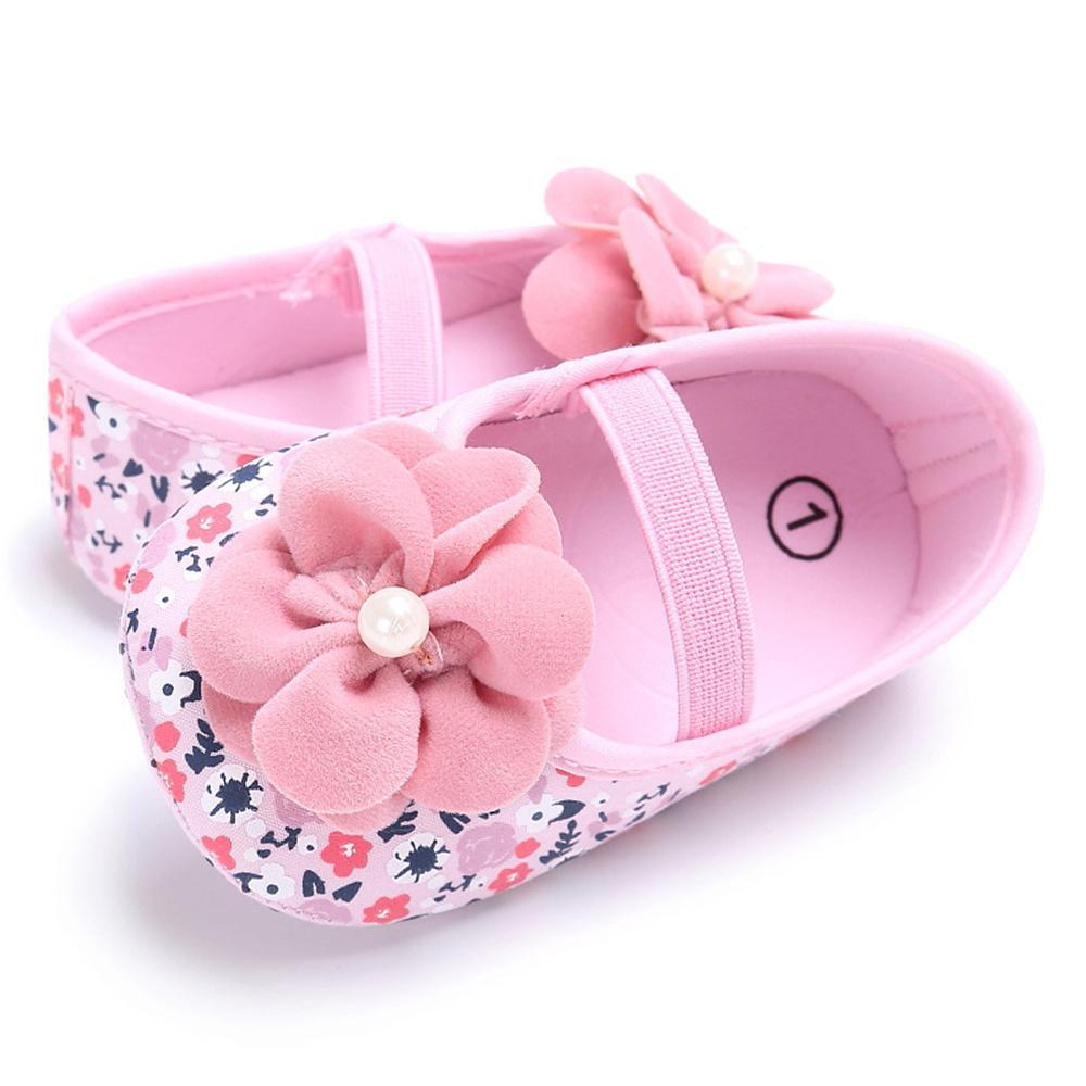 Baby Girls Flower Printed Slip On Shoes Wholesale