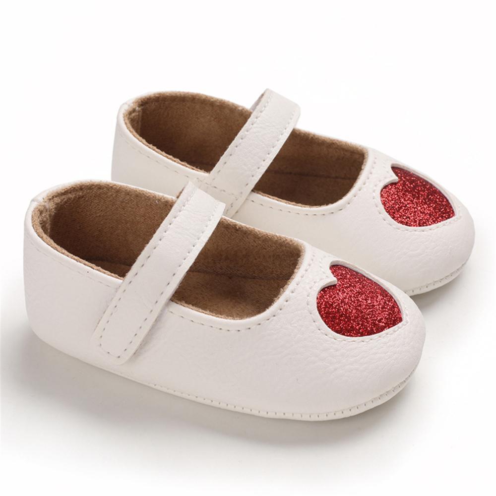 Baby Girls Heart Non-Slip Soft Magic Tape Flats Girls Shoes Wholesale