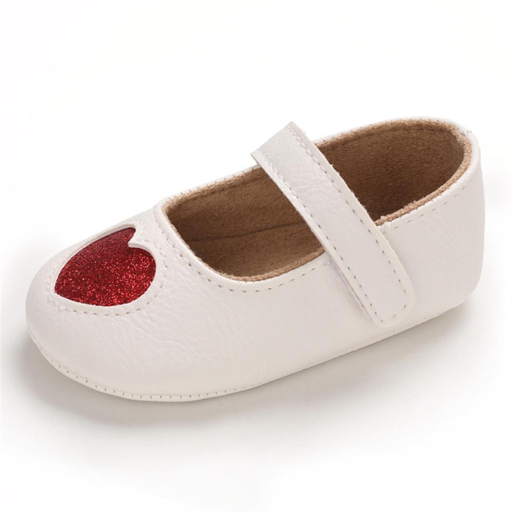 Baby Girls Heart Non-Slip Soft Magic Tape Flats Girls Shoes Wholesale