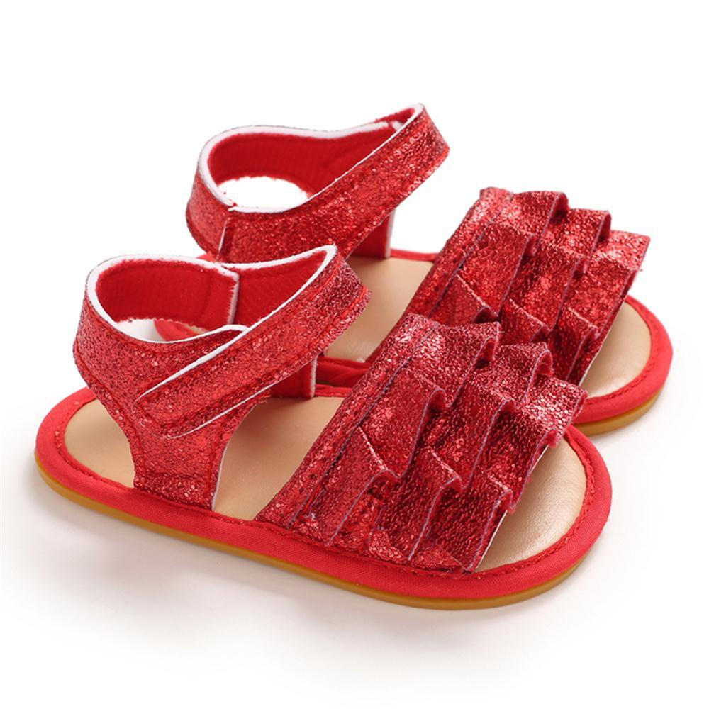 Baby Girls Glitter Magic Tape Layered Sandals Wholesale Baby Shoes vendors