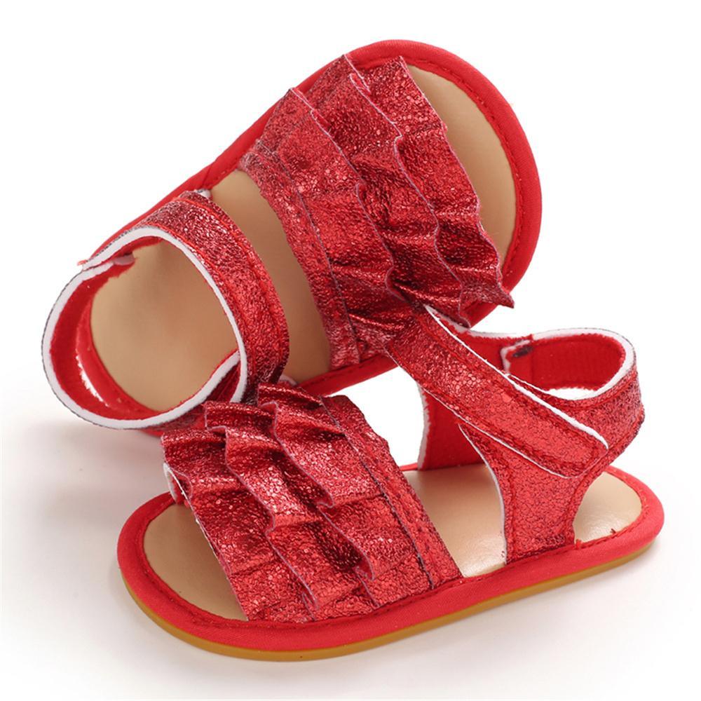 Baby Girls Glitter Magic Tape Layered Sandals Wholesale Baby Shoes vendors