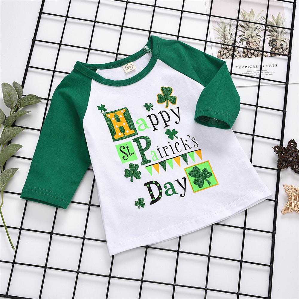 Baby Girls Happy Letter Printed Long Sleeve T-shirt Baby Clothes Wholesale Supplier