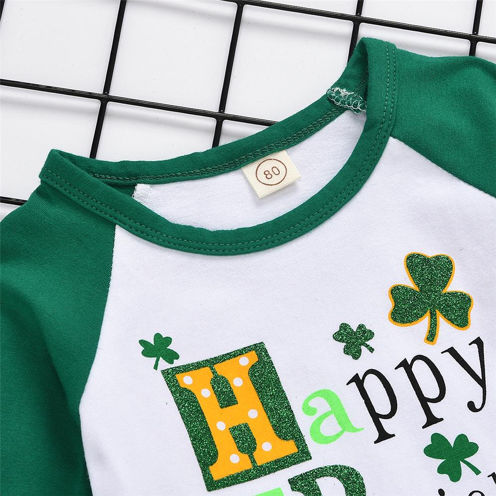 Baby Girls Happy Letter Printed Long Sleeve T-shirt Baby Clothes Wholesale Supplier