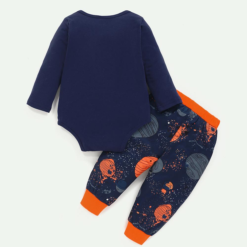 Baby Boys Hellow Space Long-sleeve Romper & Pants Baby Wholesale Clothes