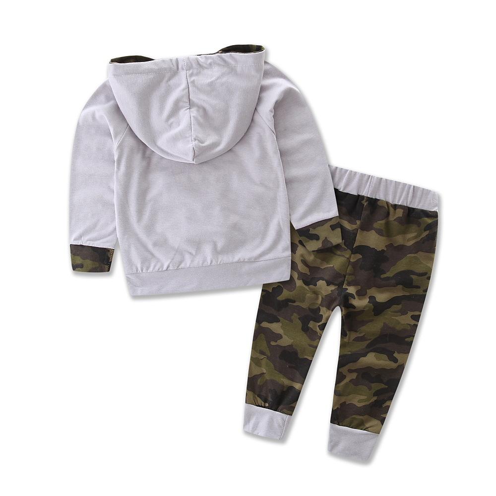 Baby Boys Hooded Long Sleeve Camo Tops & Pants Wholesale Baby Boy Clothes