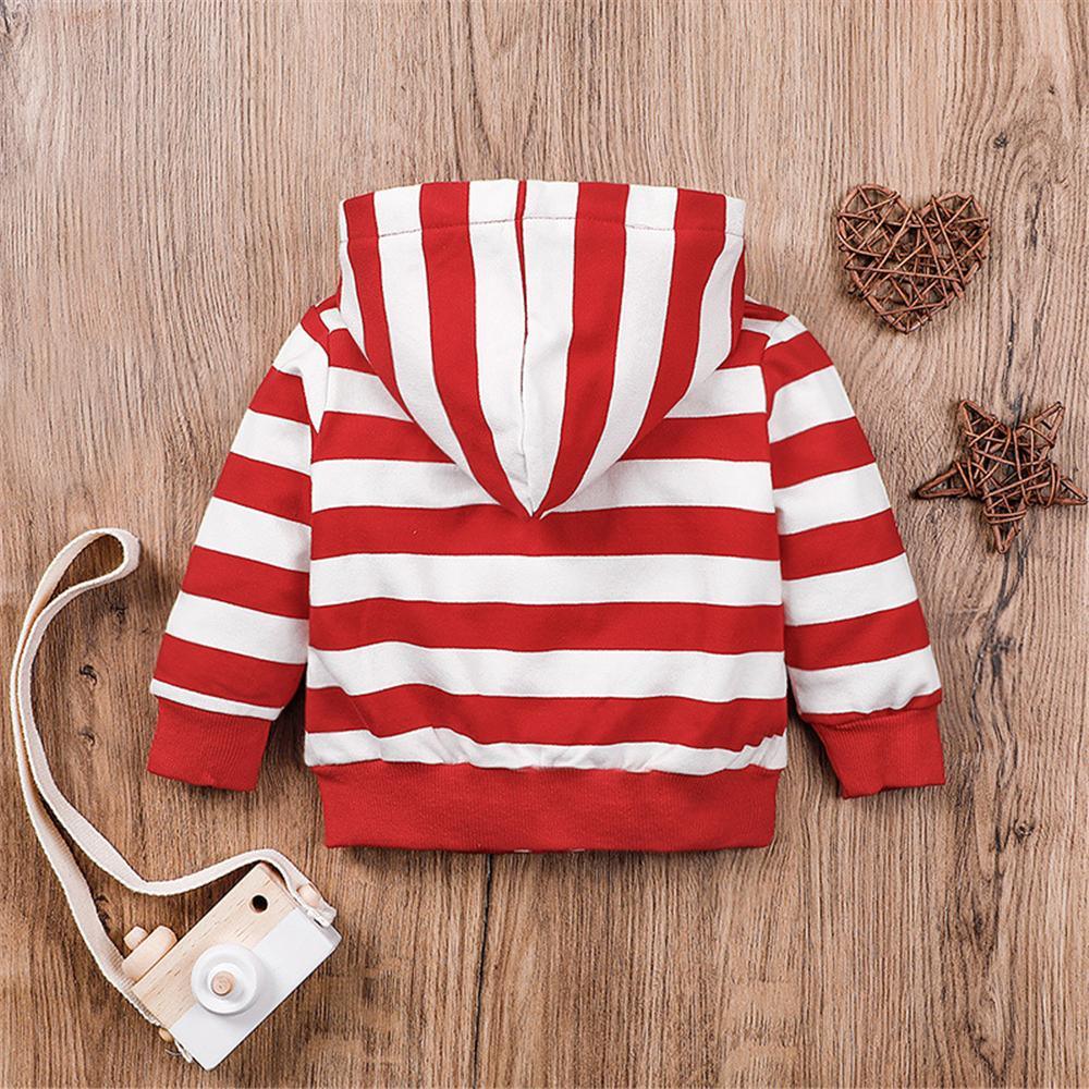 Baby Boys Hooded Striped Cartoon Zipper Jacket Baby Wholesale Clothing