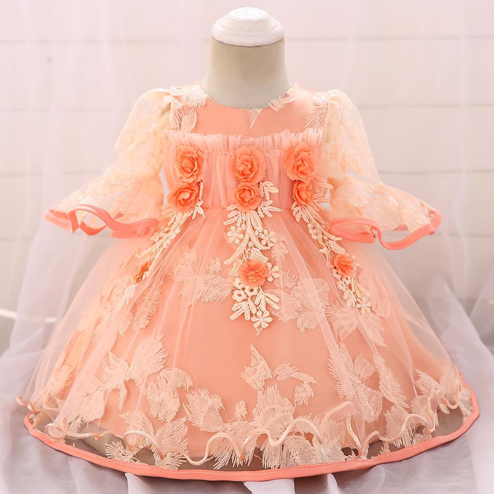 Baby Girl Prom Three Quarter Sleeve Princess Dress