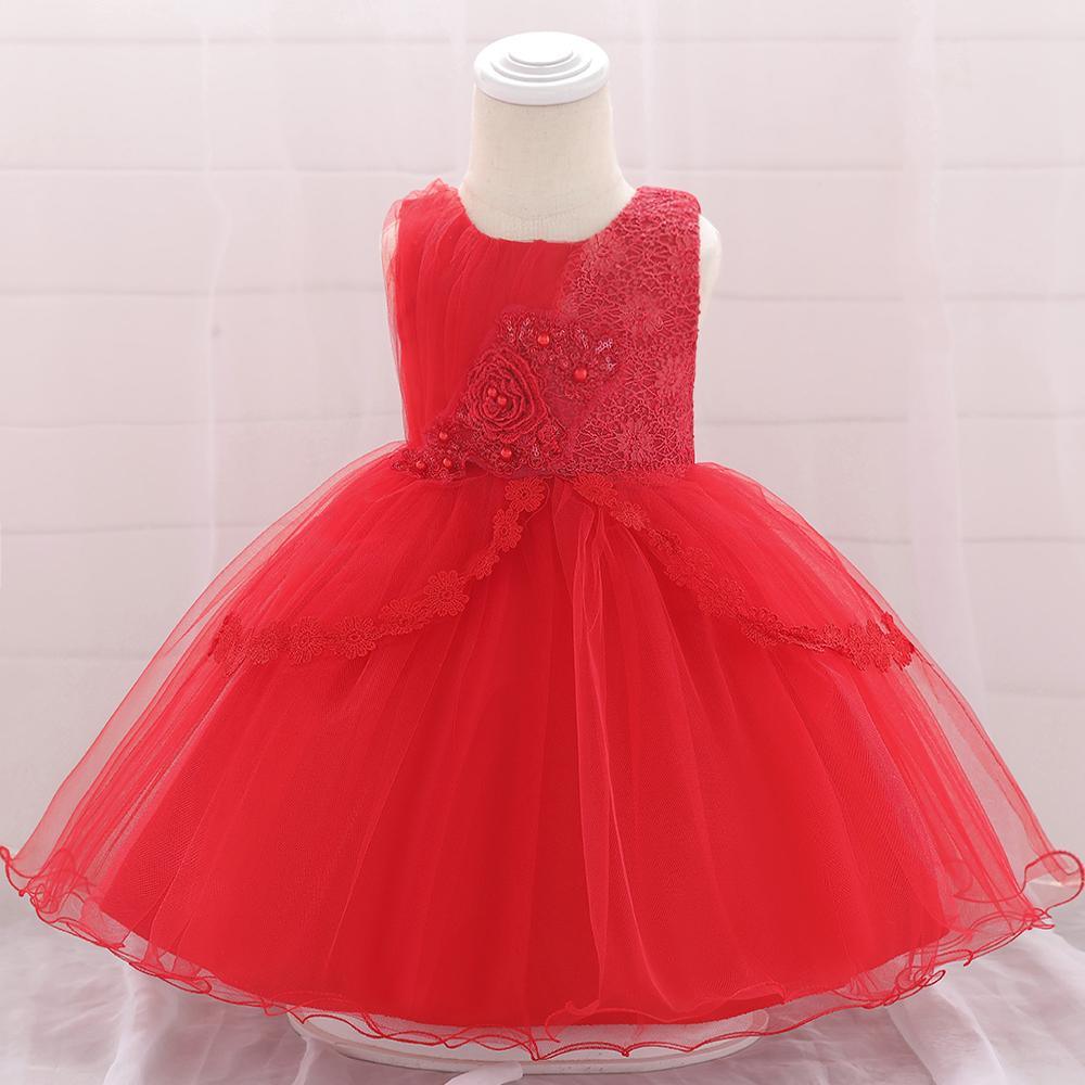 Baby Girl Embroidered Mesh Tutu Flower Princess Dress