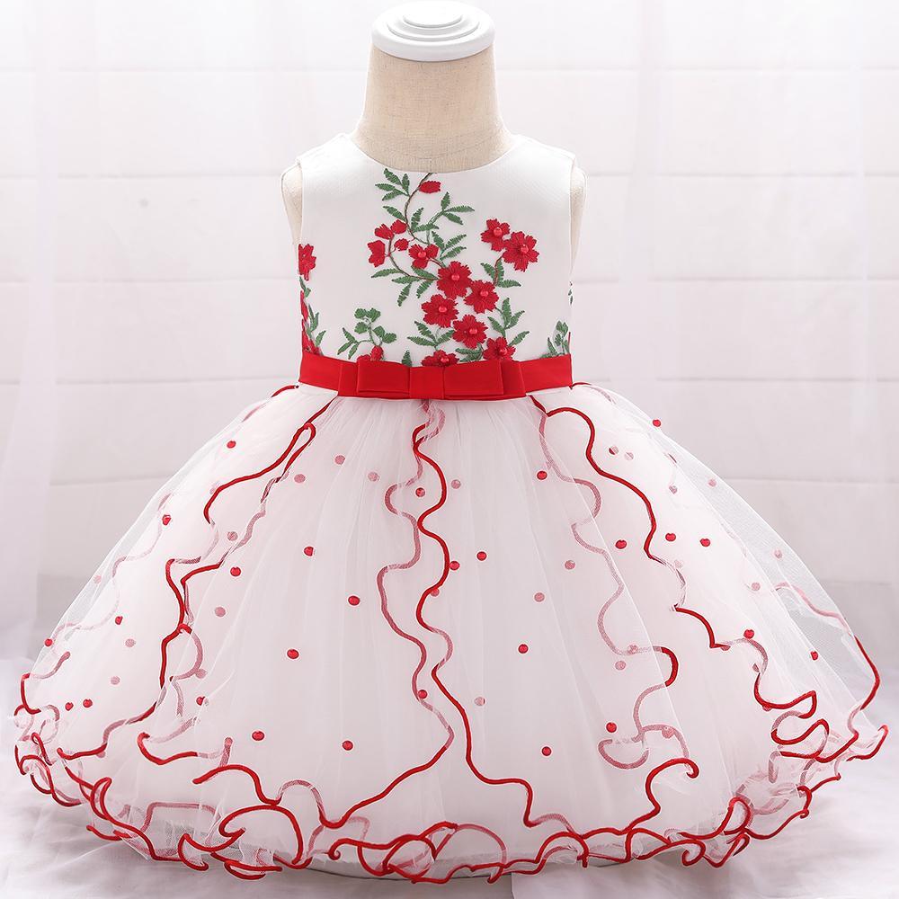 Baby Girl Beaded Mesh Princess Tutu Flower Dress