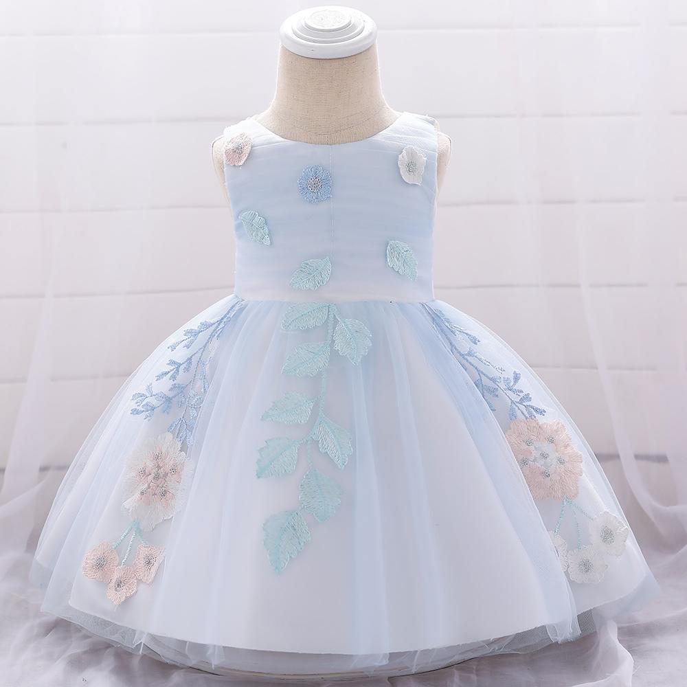 Baby Girl Flower Embroidered Princess Dress