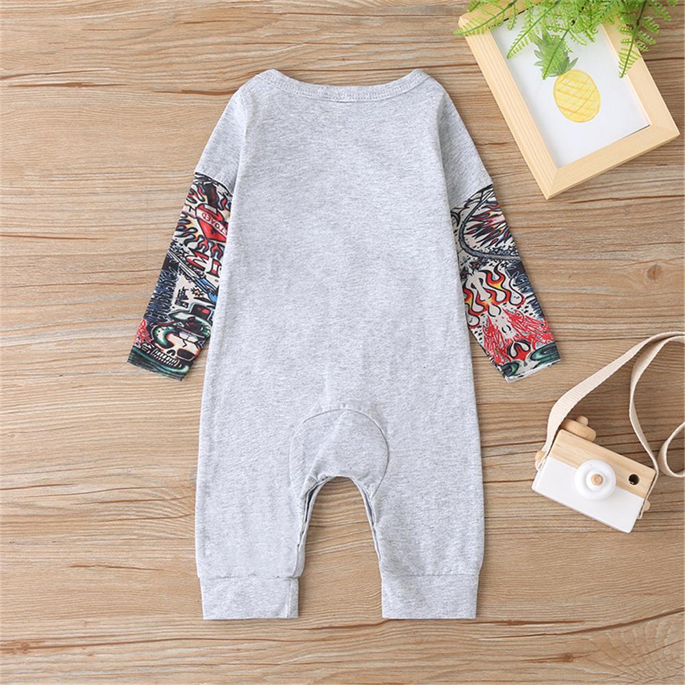 Baby Boys Letter Printed Long Sleeve Romper Cheap Cheap Bulk Baby Clothes