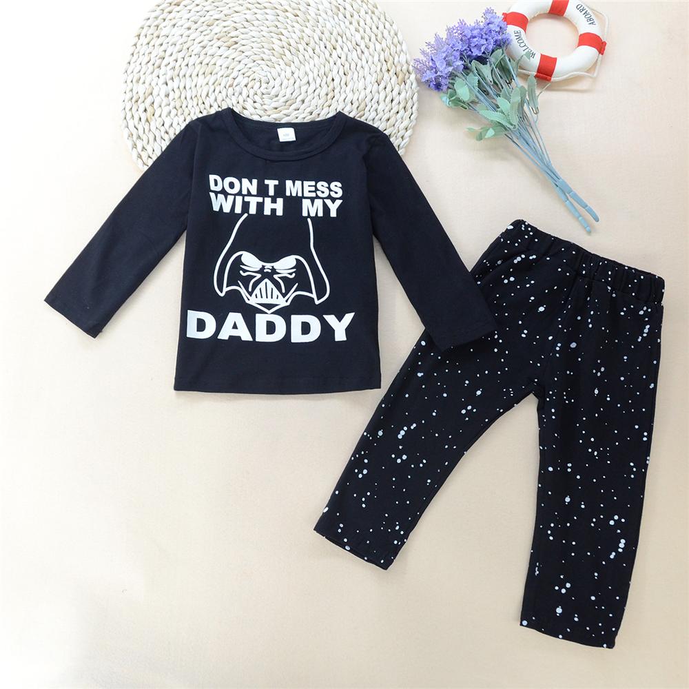 Baby Boys Letter Printed Long Sleeve Top & Pants Baby Wholesale Clothing