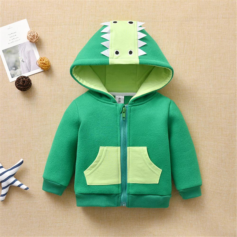 Baby Boys Long Sleeve Zipper Hooded Cartoon Jacket Baby Wholesale Clothes