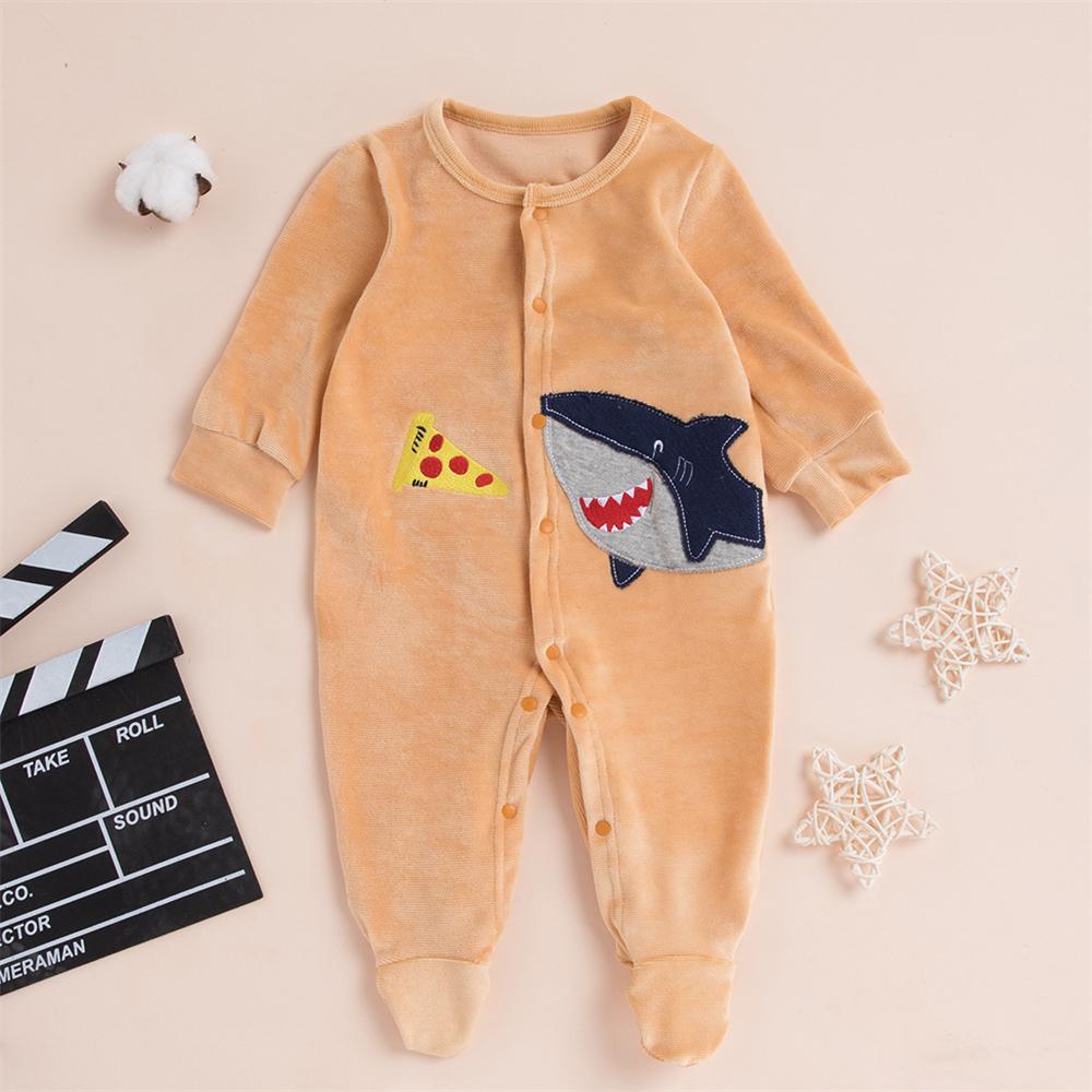 Baby Boys Newborn Shark Long Sleeve Romper Wholesale Clothing Baby