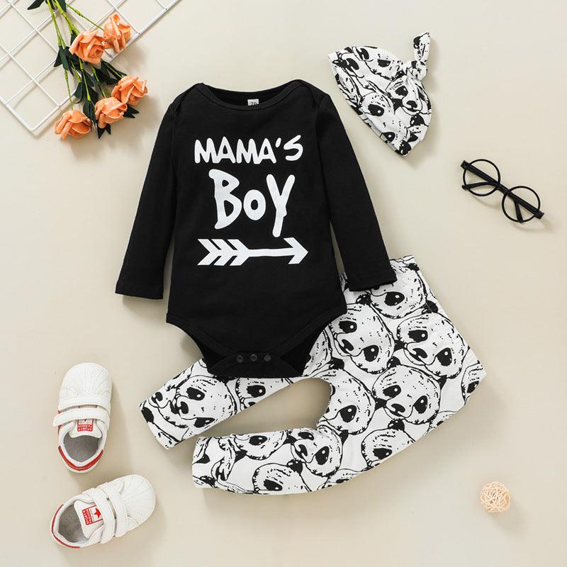 Baby Boys Cartoon Panda Printed Long Sleeve Suit