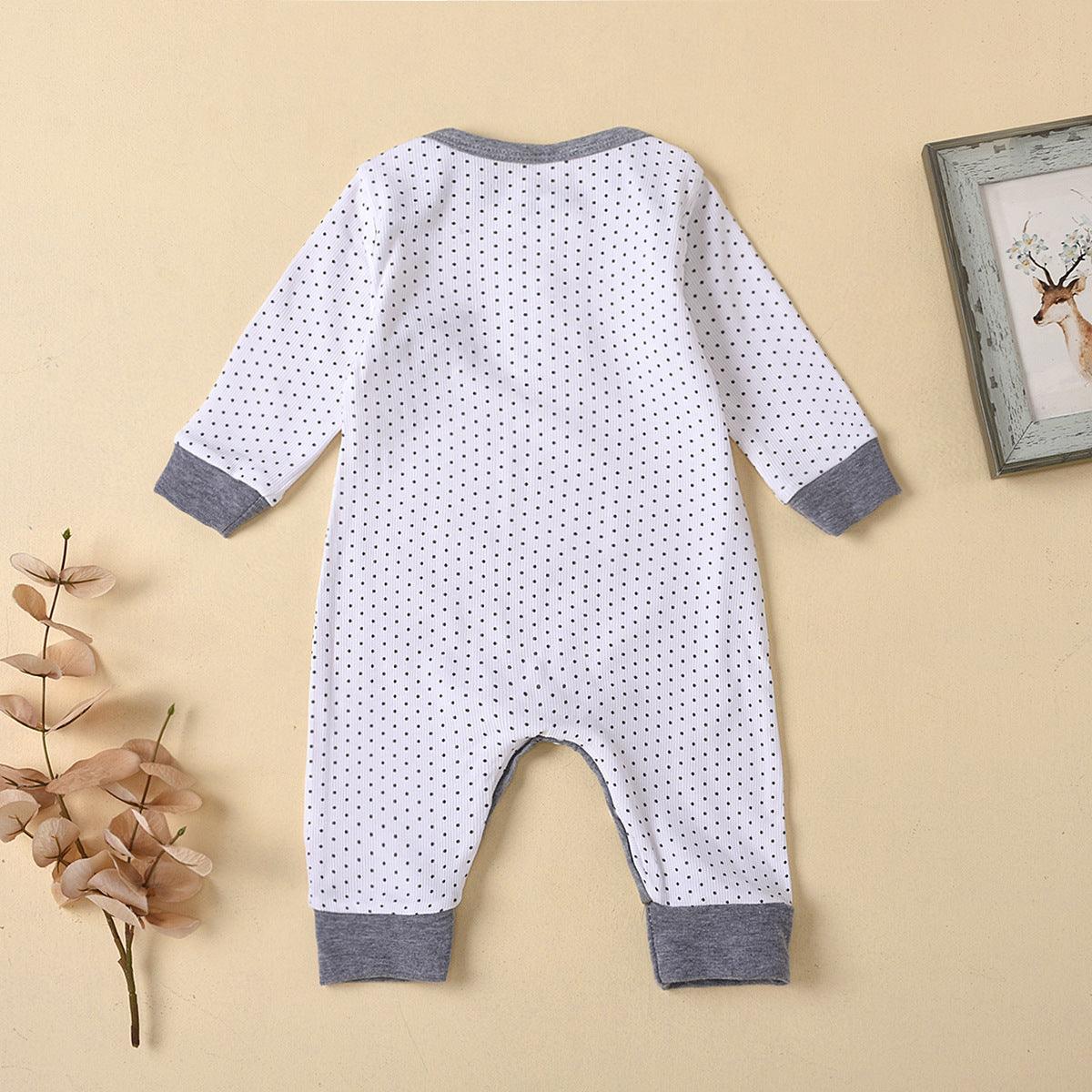 Baby Boys' Girls' Knitted Striped Long Sleeve Cartoon Printed Jumpsuit