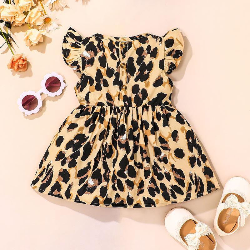 Baby Girl Summer Sleeveless Leopard Print Jumpsuit