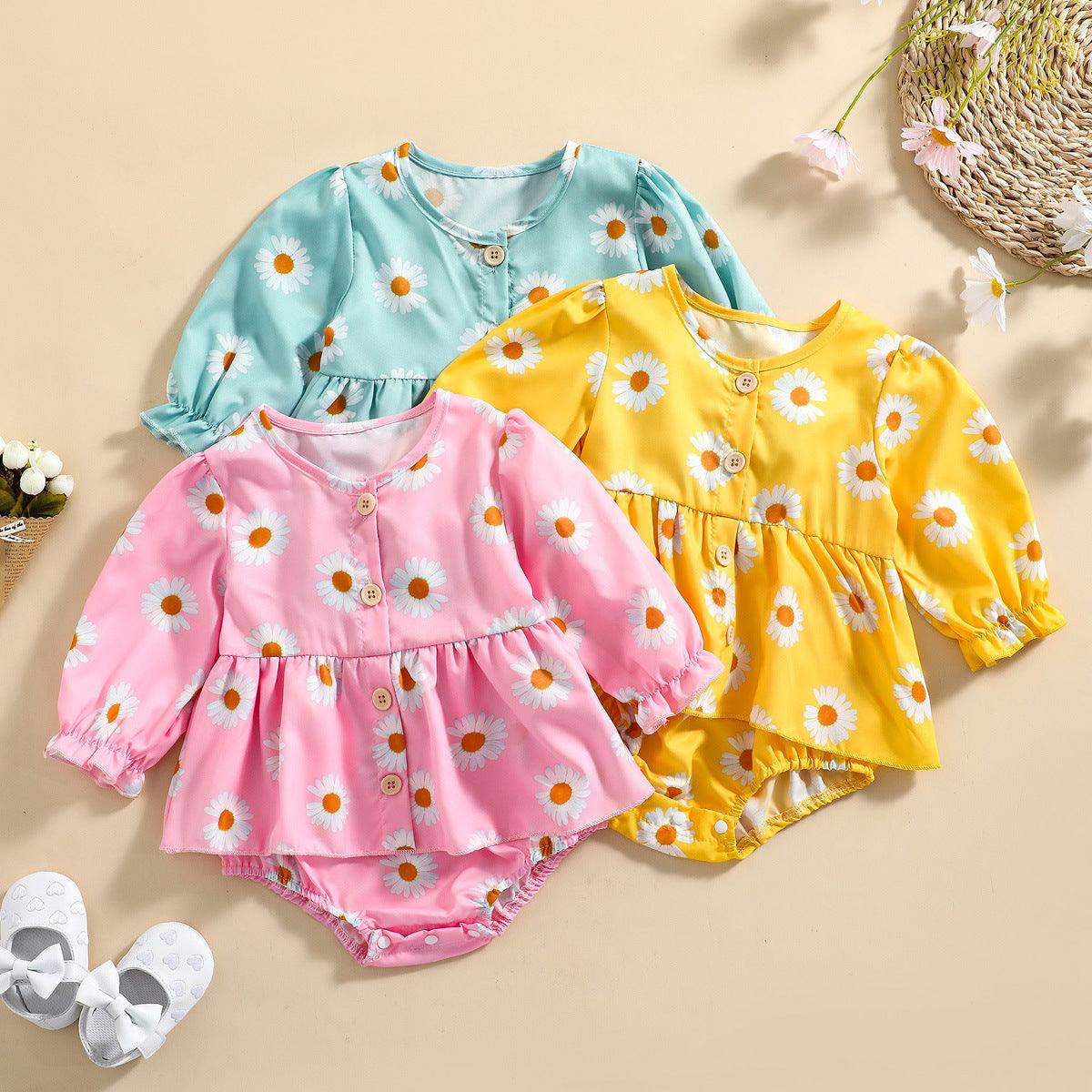 Baby Girls Daisy Flower Jumpsuit Little Girl Clothing Vendors