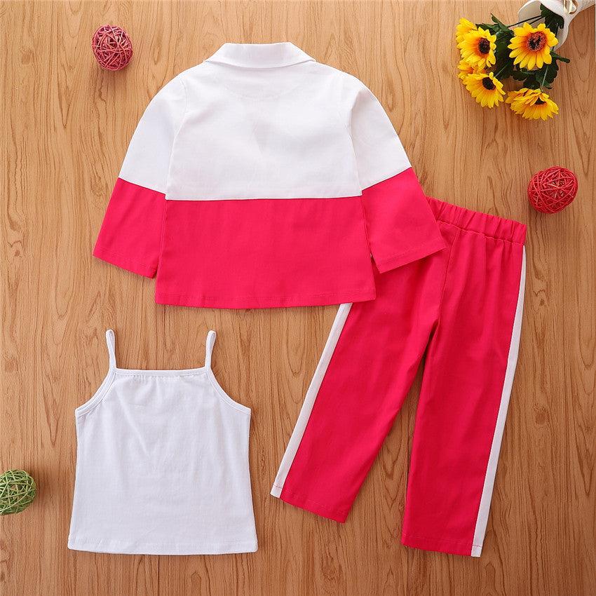 Autumn Kids Girl Solid Color Suit Trendy Girl Clothes Wholesale