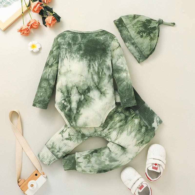 Baby Boys Girls Tie Dyed Long Sleeve One-piece Suit