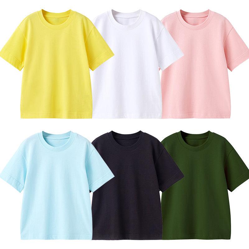 2021 Summer Cotton T-shirt Loose Short Sleeve Solid Bottomed Shirt Top