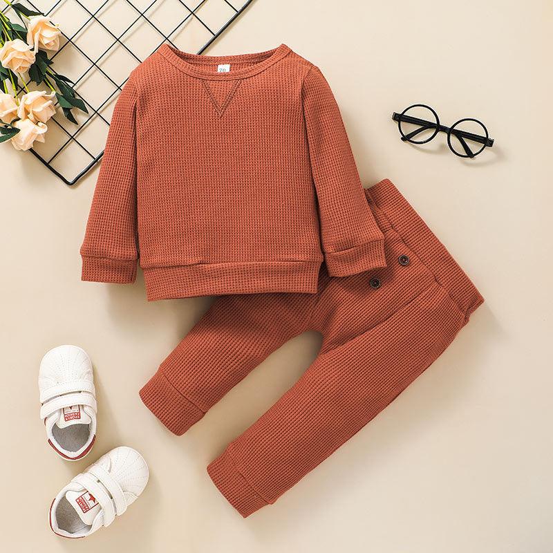 Baby Girls Casual Solid Color Sweater Set Wholesale Baby Clothes Suppliers