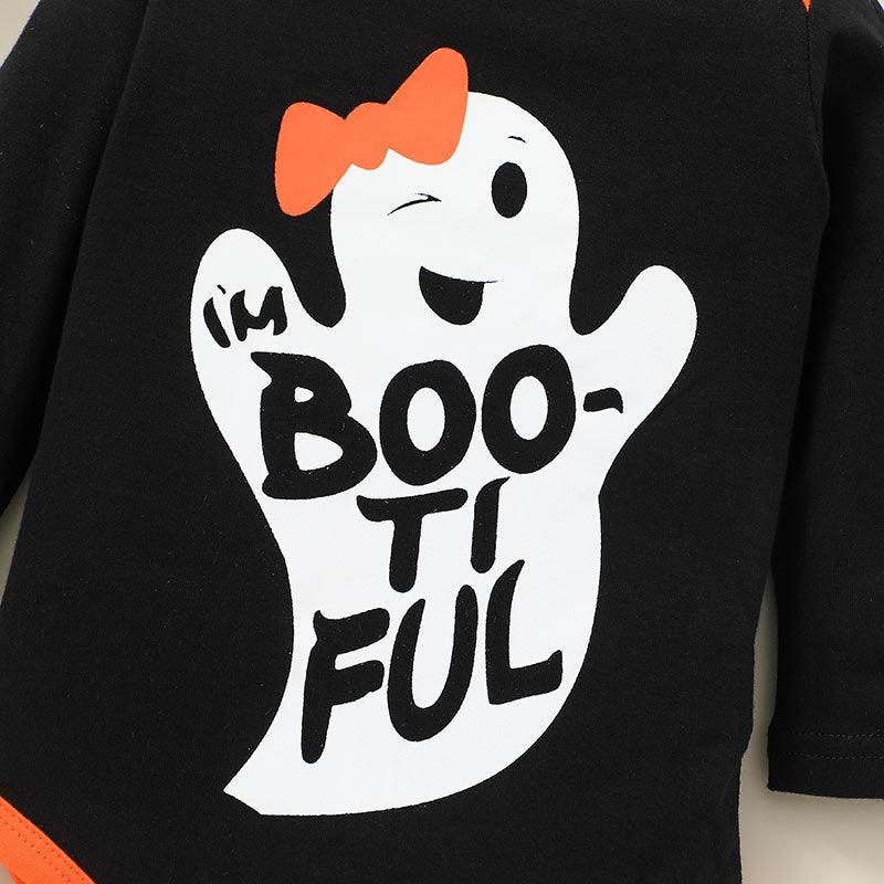 Baby Girls Cartoon Ghost Print Long Sleeve Jumpsuit Long Sleeve Two-piece Suit Unbranded Baby Clothes Wholesale