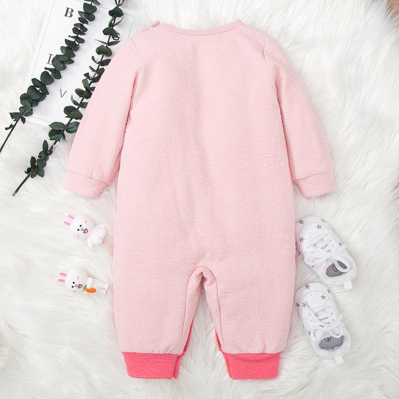 Baby Girl Solid Color Lovely Rabbit Jumpsuit