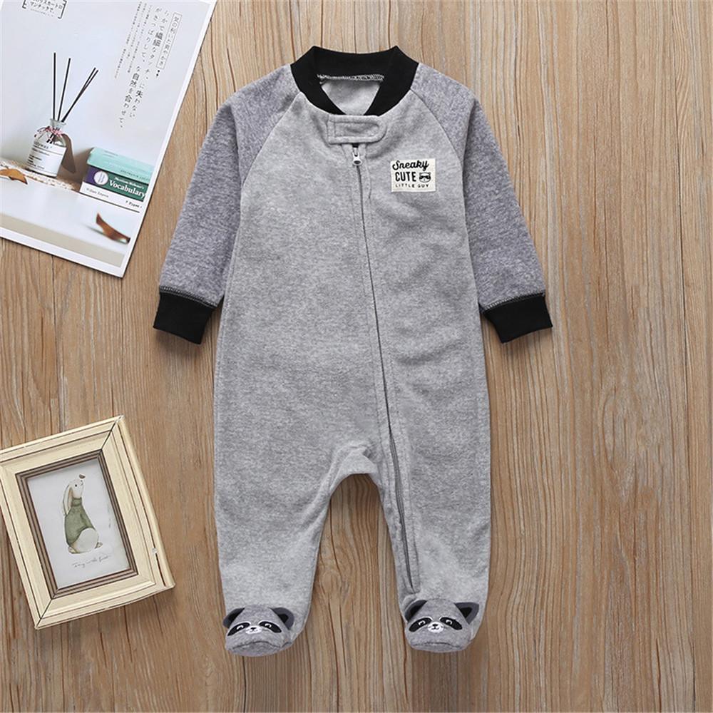 Baby Boys One-piece Bear Cartoon Long Sleeve Romper