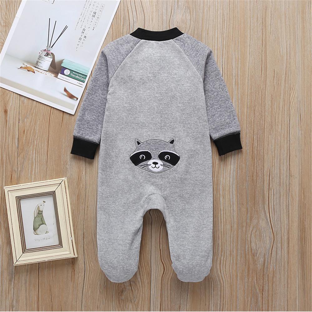 Baby Boys One-piece Bear Cartoon Long Sleeve Romper