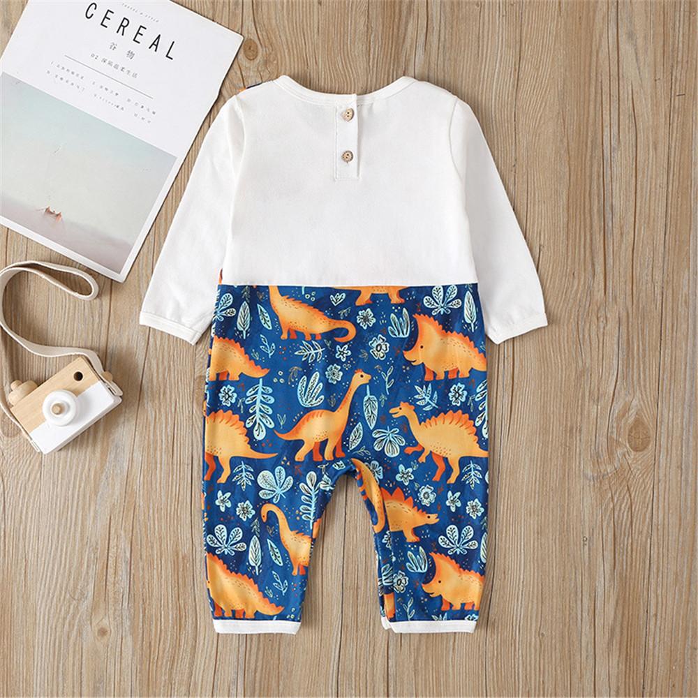 Baby Boys One Piece Dinosaur Printed Rompers