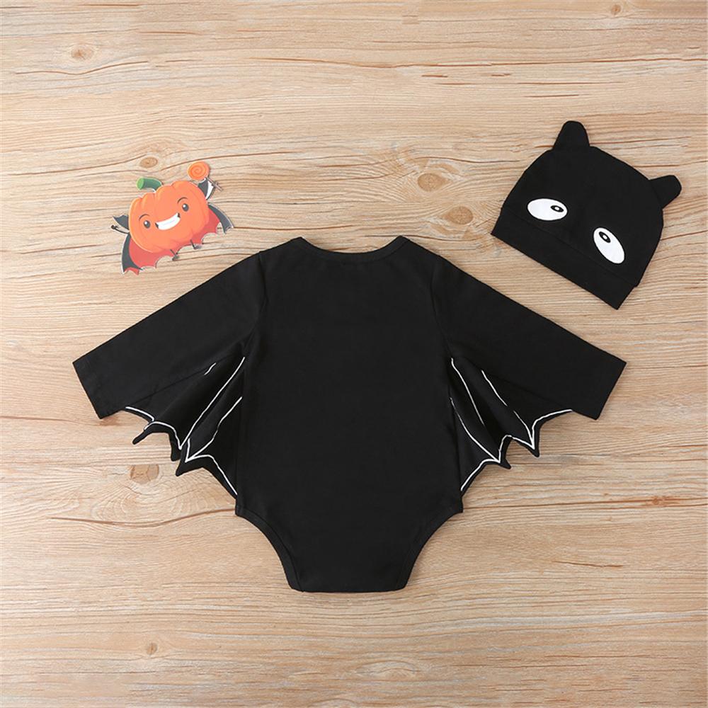 Baby Boys Pattern Bat Letter Printed Romper & Hat Baby Wholesales