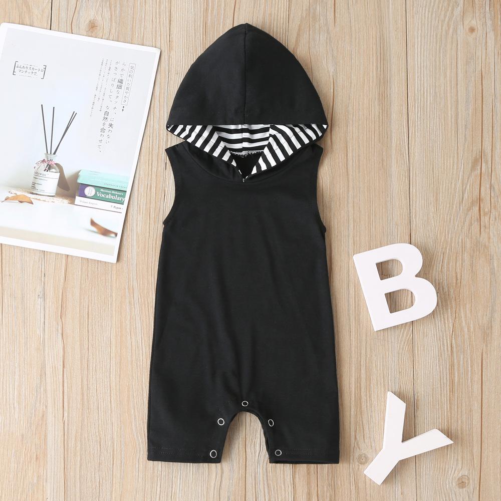 Baby Boys Sleeveless Hooded Romper Baby Clothes  Wholesale